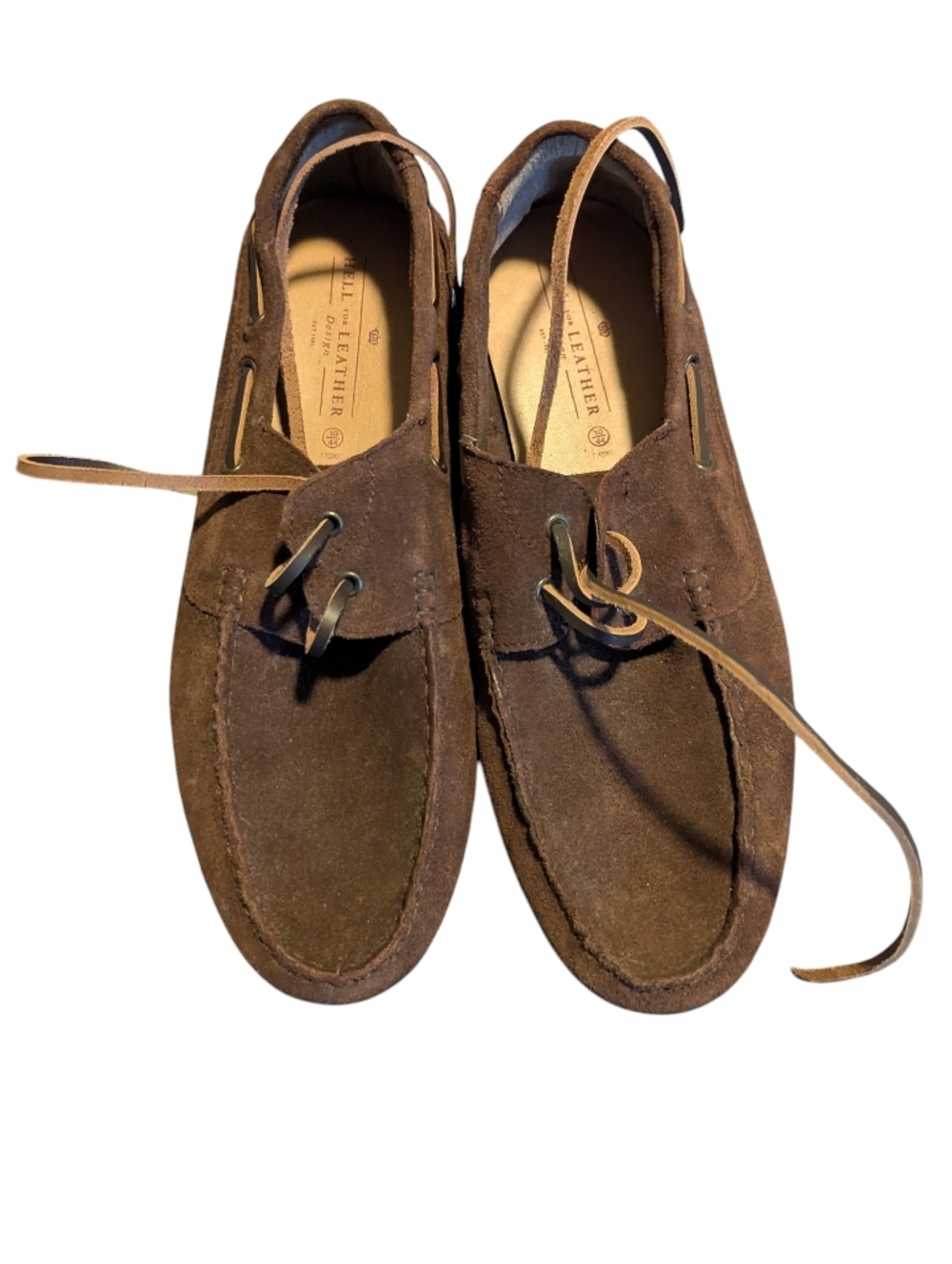Dark Brown Suede Boat Shoes, 10, 44